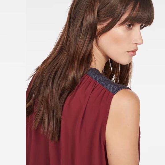 G-STAR RAW CRUSADER SLEEVELESS BLOUSE RED - S - Picture 6 of 17